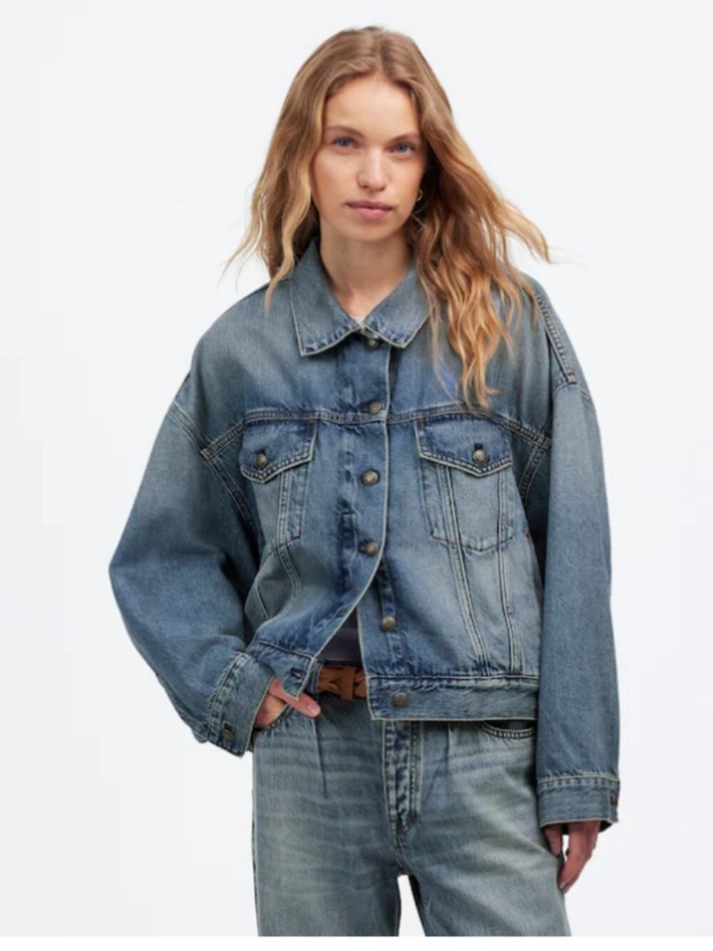 Madewell Relaxed Crop Jean Trucker Jacket in Billings Wash | Size XS